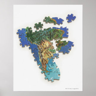 Weltkarte, Südamerika 2 Poster