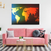 Weltkarte Tag und Nacht Leinwanddruck (Insitu (Wohnzimmer))