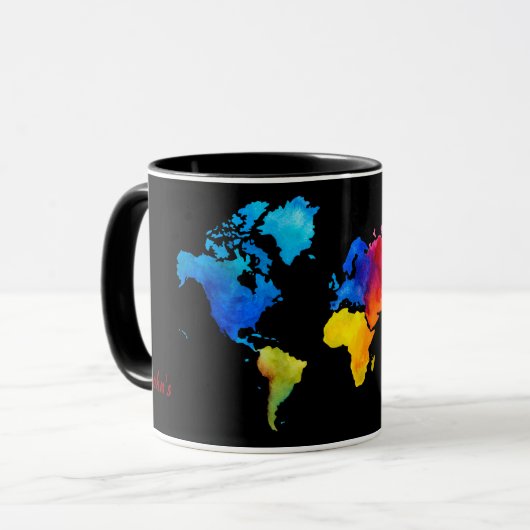 Weltkarte Tasse (Vorderseite Links)
