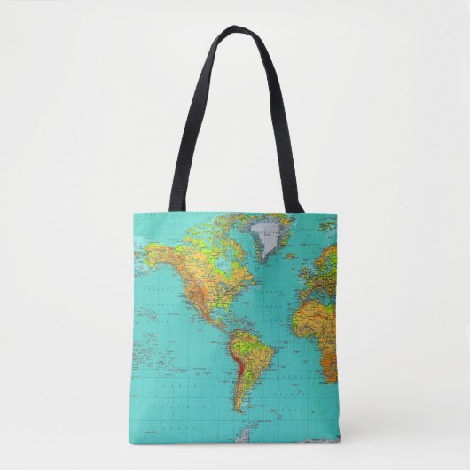 Weltkarte - Tote Beutel Tasche (Vorderseite)