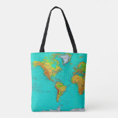Weltkarte - Tote Beutel Tasche (Rückseite)
