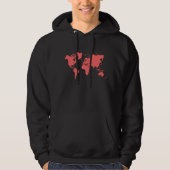 Weltkarte - Tropisches Rosa Hoodie (Vorderseite)
