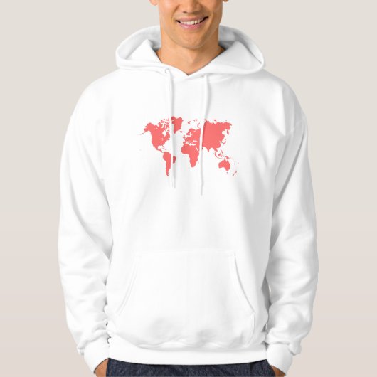 Weltkarte - Tropisches Rosa Hoodie (Vorderseite)