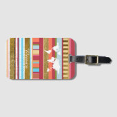 Weltkarte und Farbstreifen nach Maß Gepäckanhänger (Vorderseite (Horizontal))