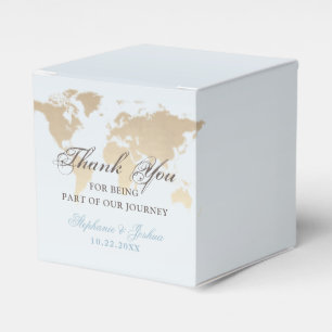 Weltkarte Vintag Globe Blue Tan Travel Square Geschenkschachtel