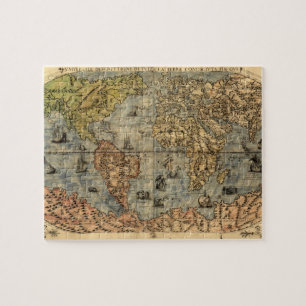 Weltkarte Vintage Historischer Atlas Puzzle