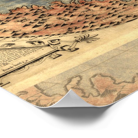 Weltkarte Vintager historischer Atlas Poster (Ecke)