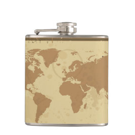 Weltkarte Vinyl Wrapped Flask Flachmann
