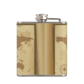 Weltkarte Vinyl Wrapped Flask Flachmann (Rückseite)