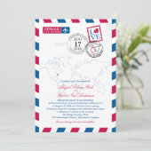 Weltkarte Virginia USA Airmail | Hochzeit Einladung (Stehend Vorderseite)