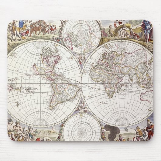 Weltkarte vom Atlas Maior Mousepad (Vorne)