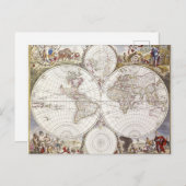 Weltkarte vom Atlas Maior Postkarte (Vorne/Hinten)