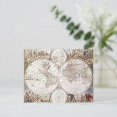 Weltkarte vom Atlas Maior Postkarte (Stehend Vorderseite)