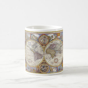 Weltkarte von 1626 kaffeetasse