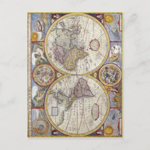 Weltkarte von 1626 postkarte