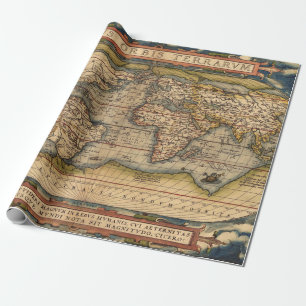 Weltkarte von Abraham Ortelius 1564 Geschenkpapier