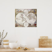 Weltkarte von Atlas Maior Poster (Küche)