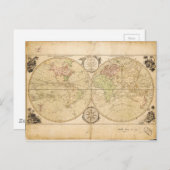 Weltkarte von Carington Bowles (1791) Postkarte (Vorne/Hinten)