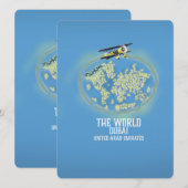 Weltkarte von Dubai, Vereinigte Arabische Emirate (Vorne/Hinten)