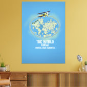 Weltkarte von Dubai, Vereinigte Arabische Emirate Leinwanddruck (Insitu (Wohnzimmer))