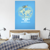 Weltkarte von Dubai, Vereinigte Arabische Emirate Leinwanddruck (Insitu (Schlafzimmer))