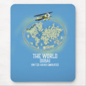 Weltkarte von Dubai, Vereinigte Arabische Emirate Mousepad (Vorne)