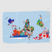 Weltkarte von Flags Golf Handtuch (Horizontal)