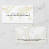 Weltkarte von hellbeige visitenkarte (Vorne/Hinten)
