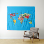 Weltkarte Wandteppich (Beispiel (Horizontal))