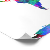 Weltkarte Wasserfarbe 6 Poster (Ecke)