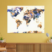Weltkarte Wasserfarbe Leinwanddruck (Insitu (Wohnzimmer))