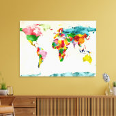 Weltkarte Wasserfarben Leinwanddruck (Insitu (Wohnzimmer))