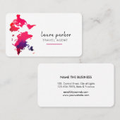 Weltkarte Wasserfarbenen Agent Saubere Elegante Visitenkarte (Vorne/Hinten)