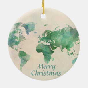 Weltkarte Weihnachtsbaumen - Ornament