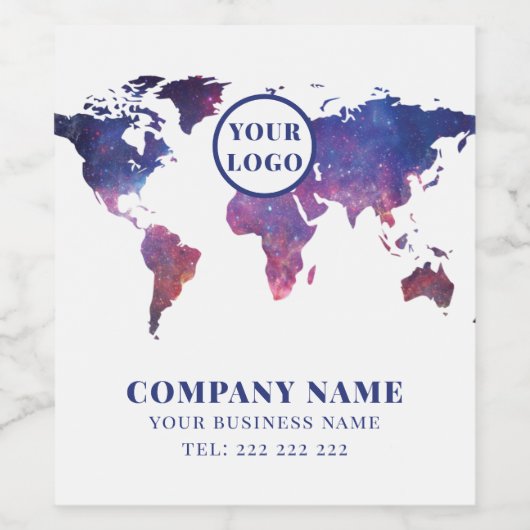 Weltkarte Weinetikett (Einzelnes Label)