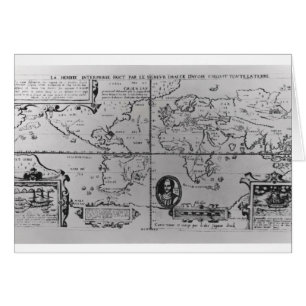 Weltkarte, welche die Expeditionen einzeln