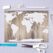 Weltkarte-Weltforscher u. rustikale hölzerne Seidenpapier (Handwerk)
