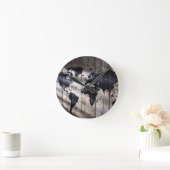 Weltkarte zur Holzstruktur Runde Wanduhr (Zuhause)