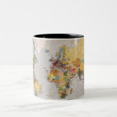 Weltkarte Zweifarbige Tasse (Mittel)
