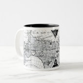 Weltkarte Zweifarbige Tasse (Vorderseite Links)