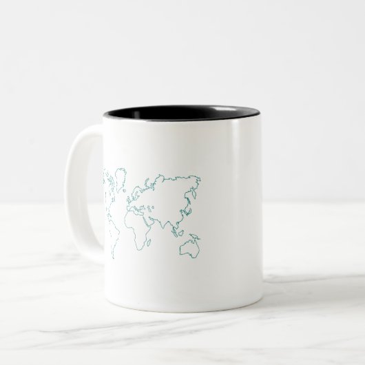 Weltkarte Zweifarbige Tasse (Vorderseite Links)