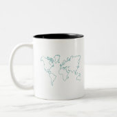 Weltkarte Zweifarbige Tasse (Links)