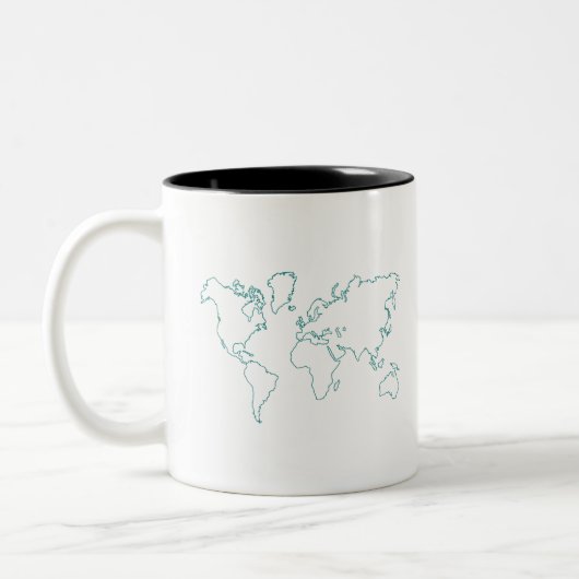 Weltkarte Zweifarbige Tasse (Links)