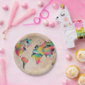 Weltkartefarben Pappteller (Party)