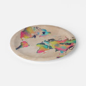 Weltkartefarben Pappteller (Schrägansicht)