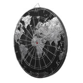 Weltkartegalaxie Schwarzweiss-4 Dartscheibe (Vorderseite rechts)