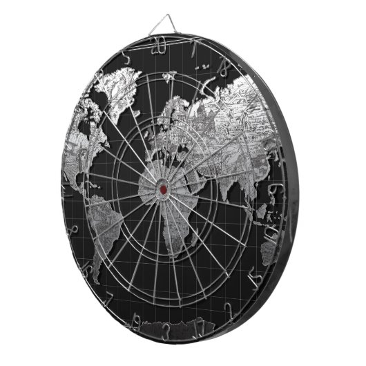 Weltkartegalaxie Schwarzweiss-4 Dartscheibe (Vorderseite rechts)