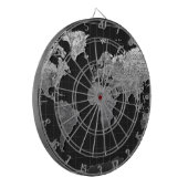 Weltkartegalaxie Schwarzweiss-4 Dartscheibe (Vorderseite Links)
