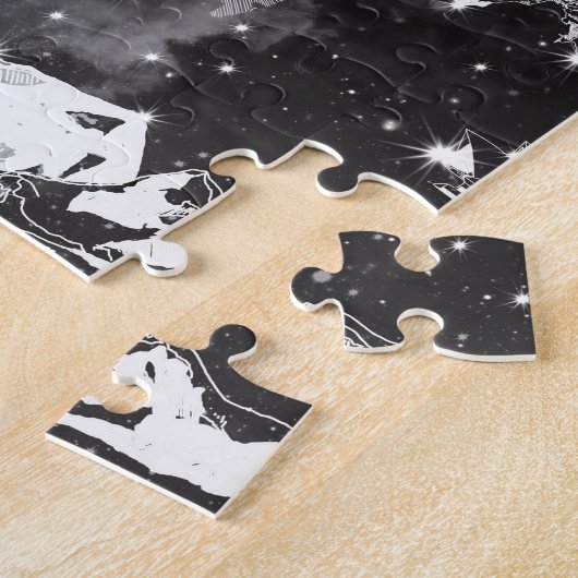 Weltkartegalaxie Schwarzweiss Puzzle (Seite)