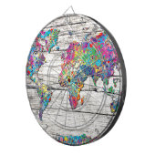 Weltkarteholz Dartscheibe (Vorderseite rechts)